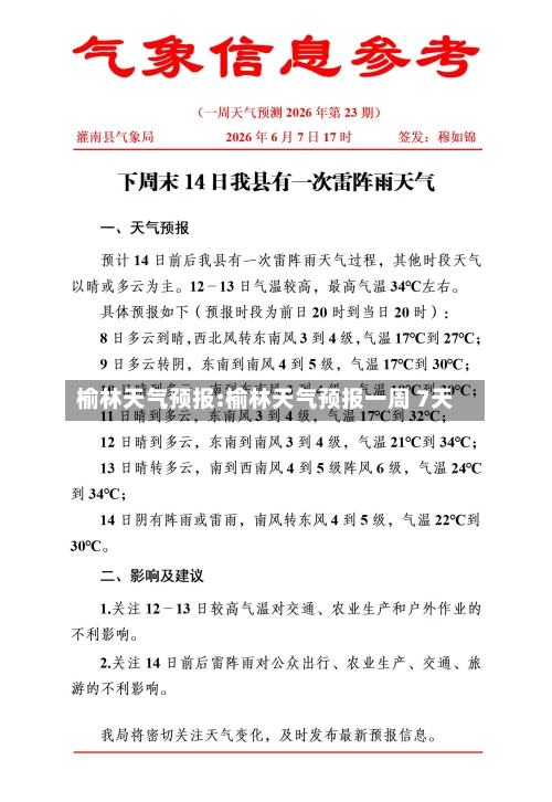 榆林天气预报:榆林天气预报一周 7天-第1张图片
