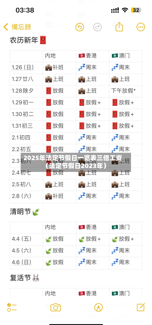 2025年法定节假日一览表三倍工资(法定节假日2023年)-第1张图片