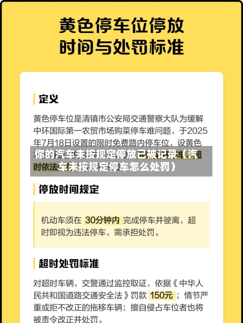 你的汽车未按规定停放已被记录（汽车未按规定停车怎么处罚）-第1张图片