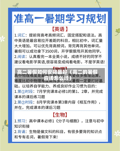 高二暑假如何安排最好(高二的暑假应该怎么过)-第1张图片