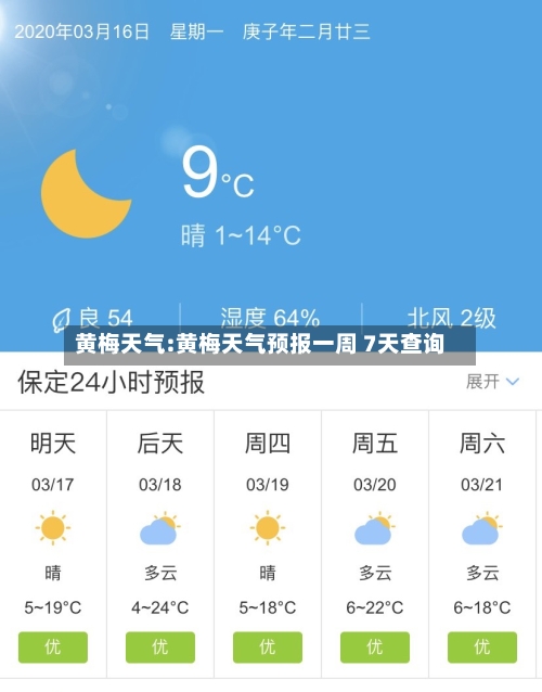 黄梅天气:黄梅天气预报一周 7天查询-第1张图片