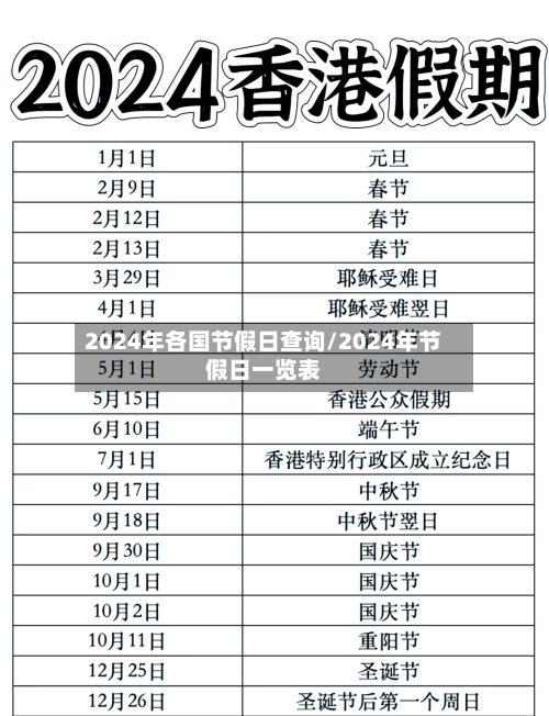2024年各国节假日查询/2024年节假日一览表-第1张图片
