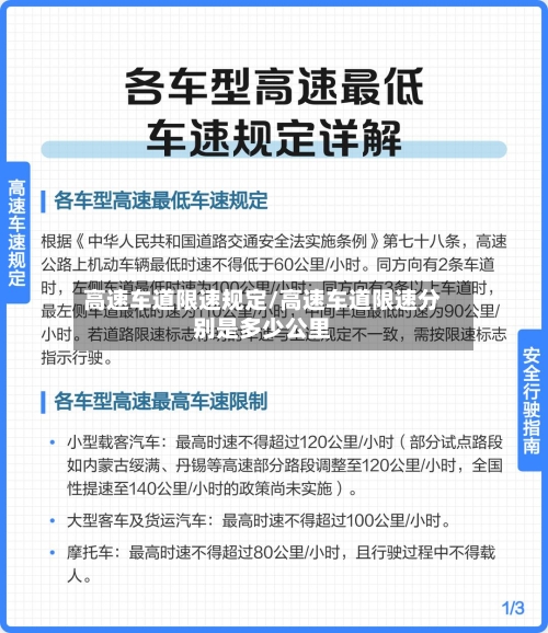高速车道限速规定/高速车道限速分别是多少公里-第1张图片