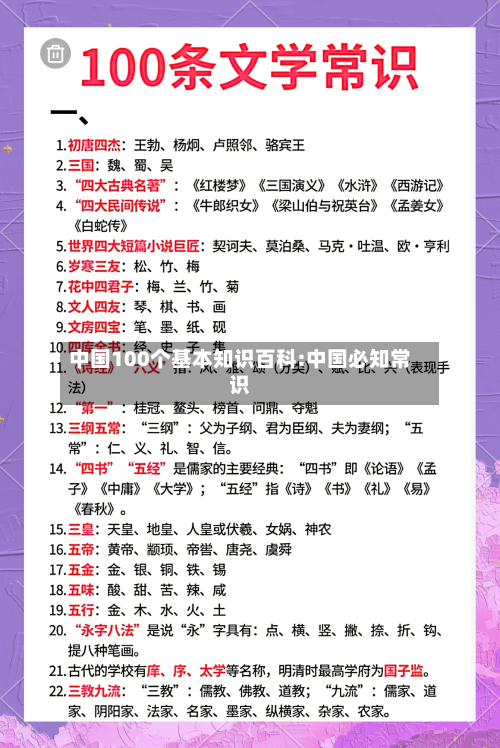 中国100个基本知识百科:中国必知常识-第1张图片