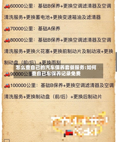 怎么查自己的汽车保养套餐服务:如何查自己车保养记录免费-第1张图片