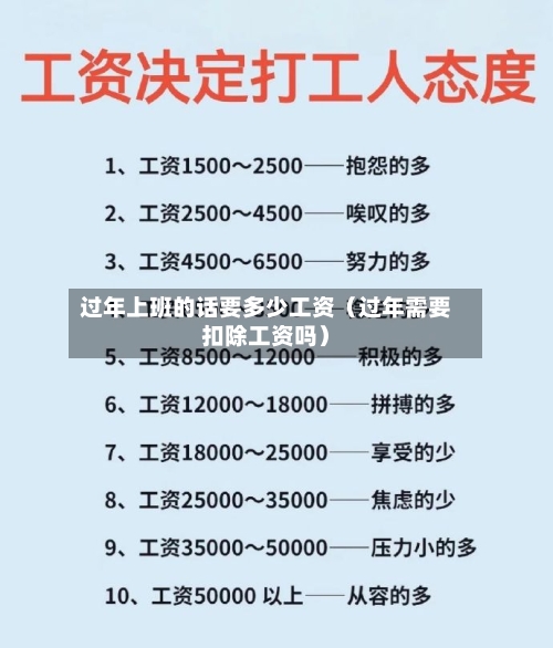 过年上班的话要多少工资（过年需要扣除工资吗）-第1张图片